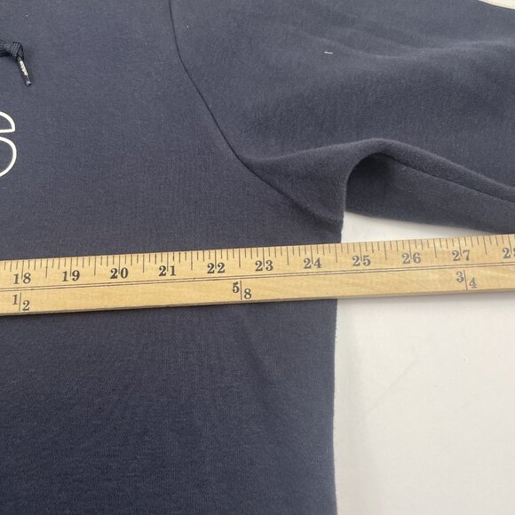 Adidas Men's Essentials Hoodie Sweatshirt Men’s L 3-Stripe Pullover Fleece Navy - Picture 4 of 9